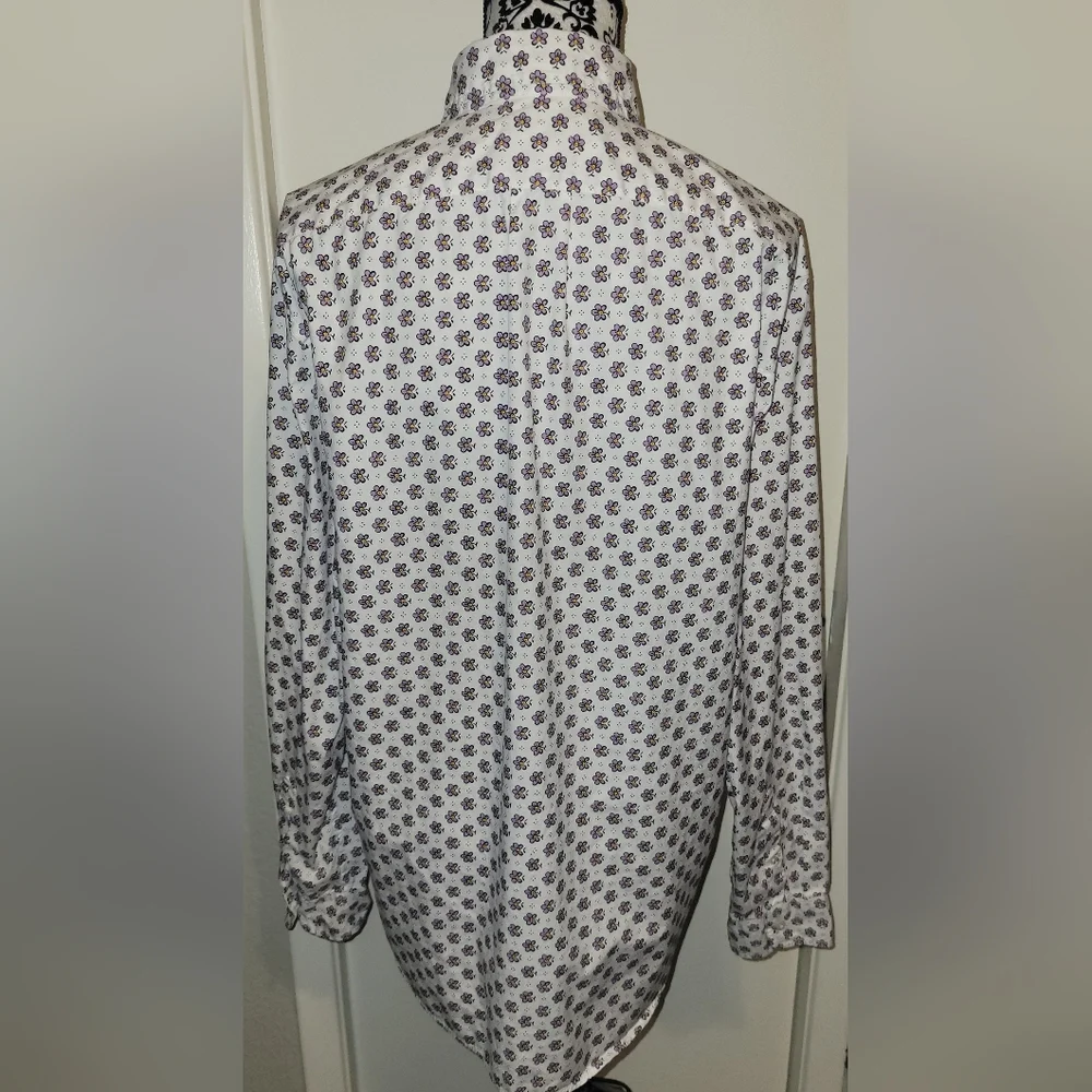 J. Crew Stretch Secret Wash Shirting Cotton Poplin Button Down Shirt Sz L Floral